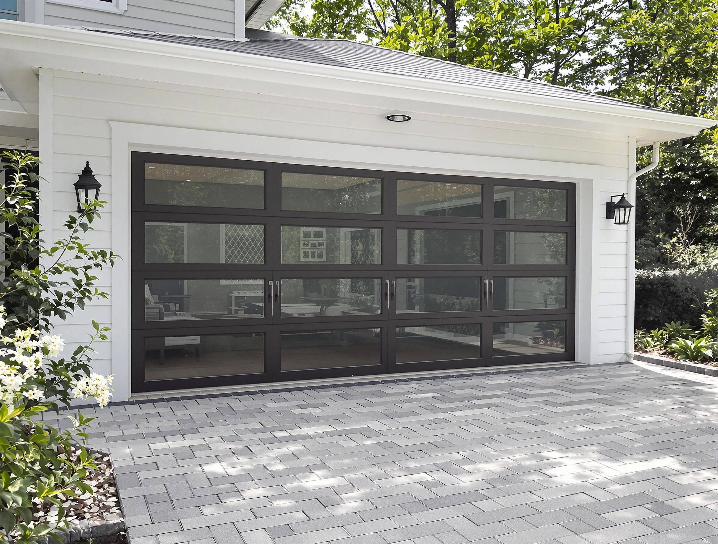 Magna Garage Door Repair design specialist presenting custom garage door options to Magna homeowner